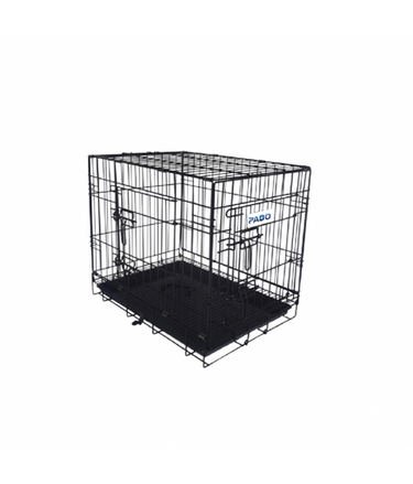 Pado Double Door Dog Crate with Mesh Floor, 61x44.5x51.5cm